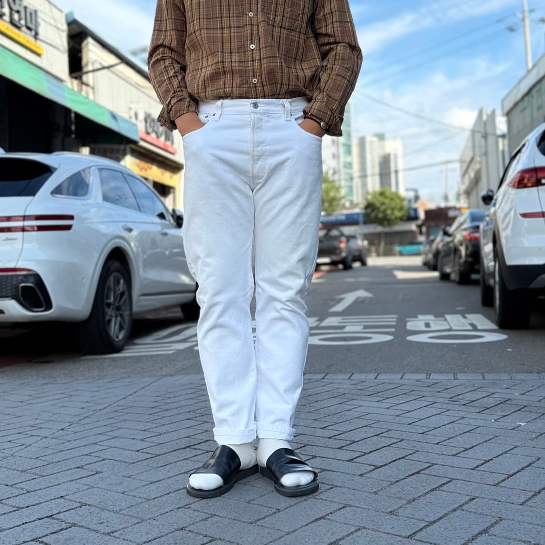 리바이스 501 화이트 데님 32 상품이미지8