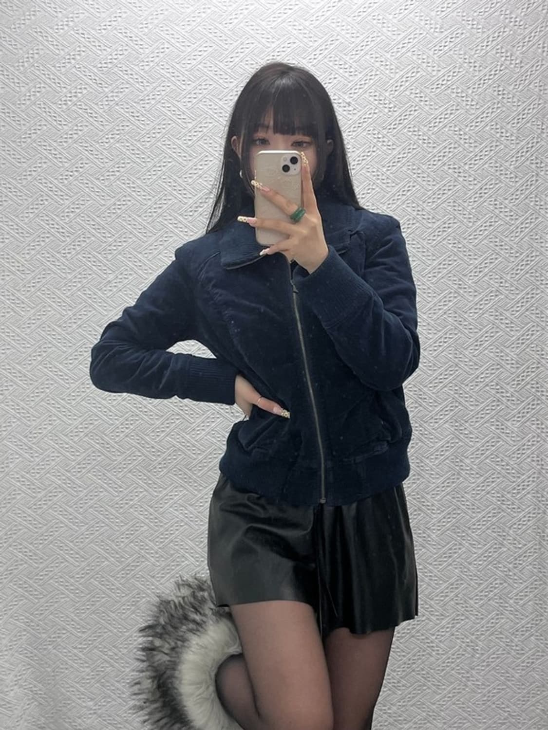 빈티지 캐주얼 모던시크 드레이프 벨벳 집업 자켓 90 C09891 상품이미지1