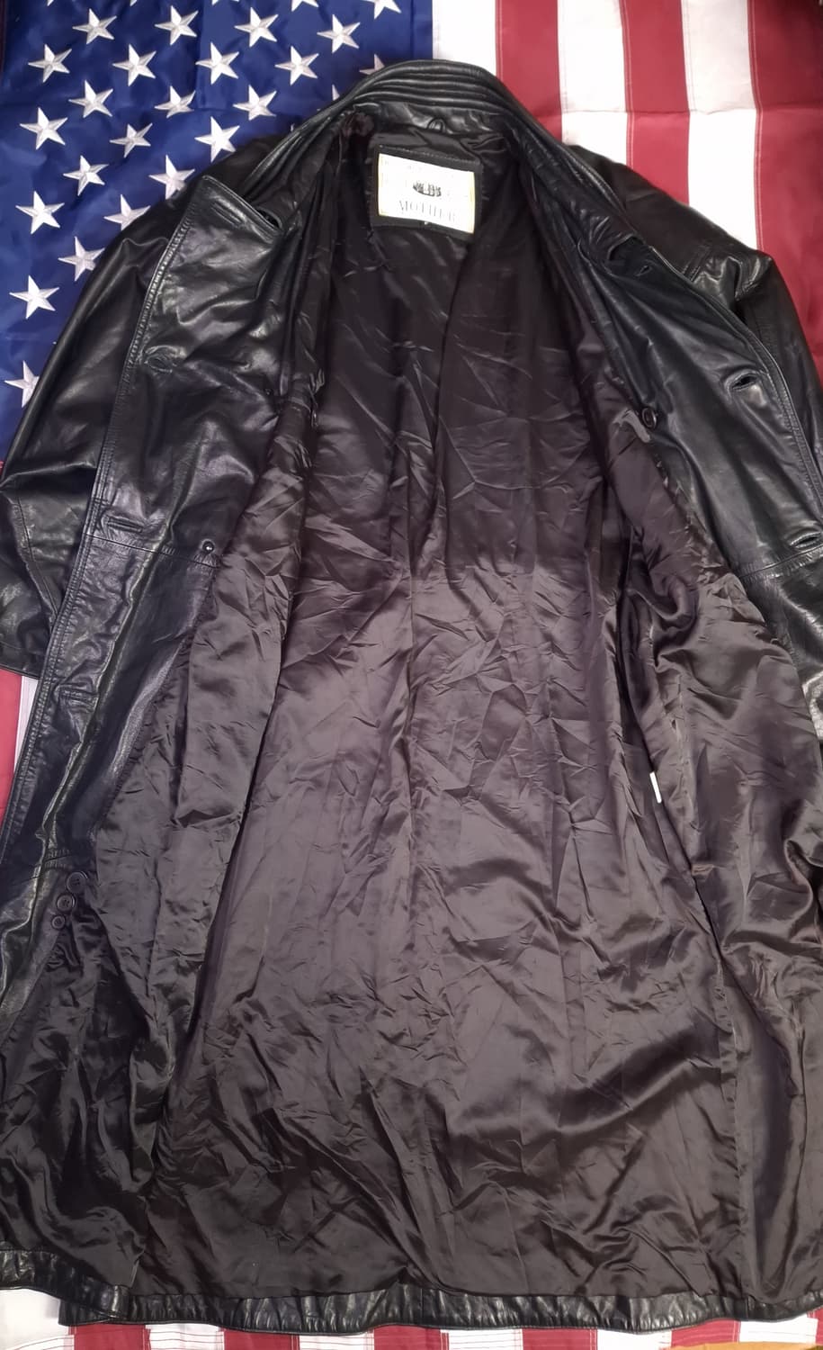 80'일본판 하라주쿠 리얼레더 더블 트렌치코트 상품이미지9