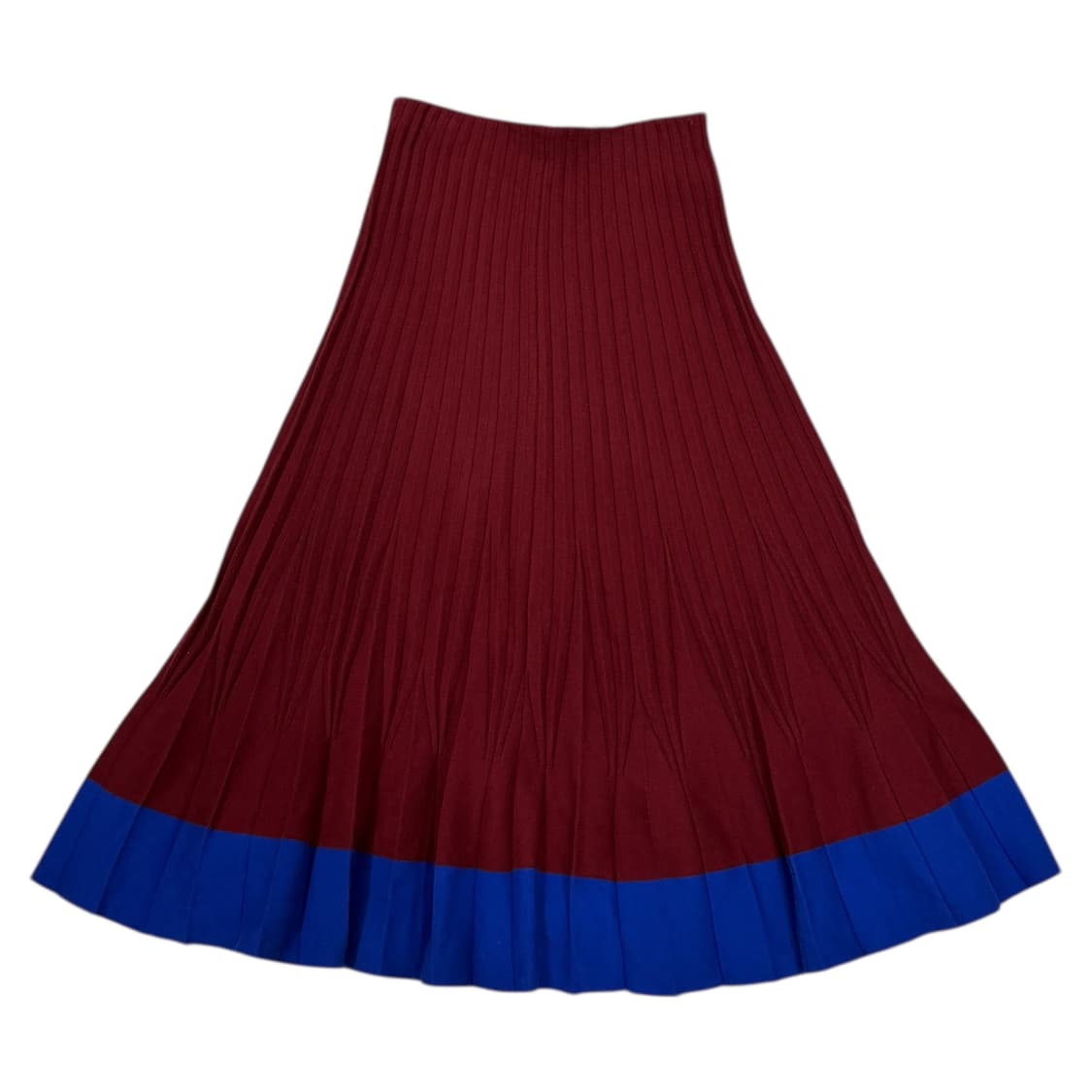 럭키슈에뜨 니트 롱 플리츠 스커트 치마 버건디 블루 상품이미지1