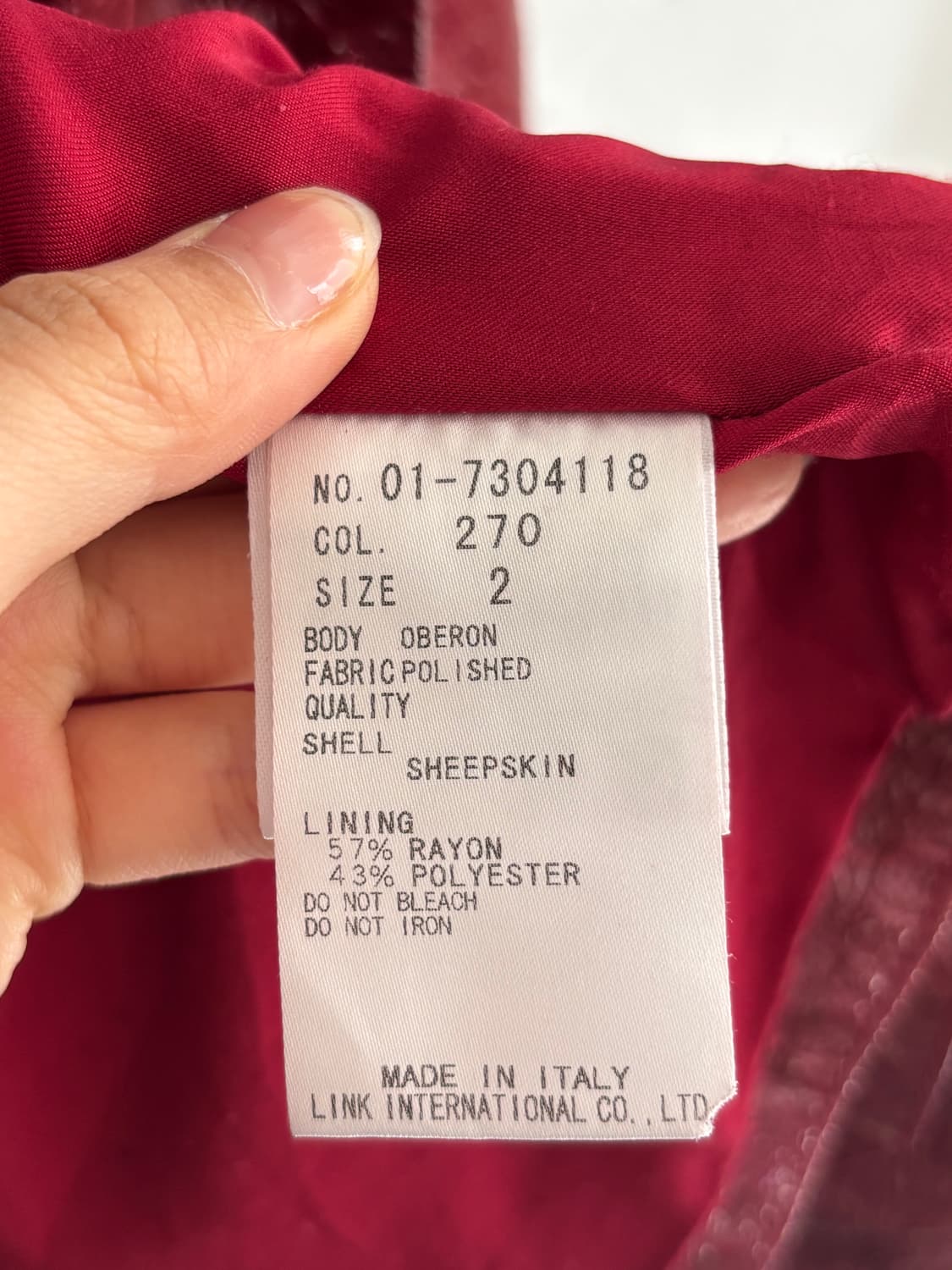 theory 띠어리 레드 양가죽 자켓  상품이미지8