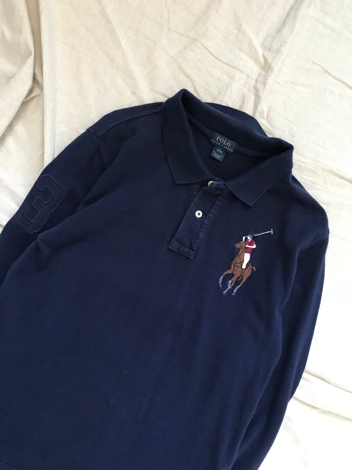 폴로 랄프로렌 빅 포니 로고 네이비 긴팔 카라티 상품이미지6