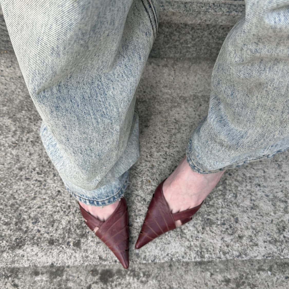 00s 고프레도 판티니 이탈리아 레더 포인티드 힐 상품이미지10