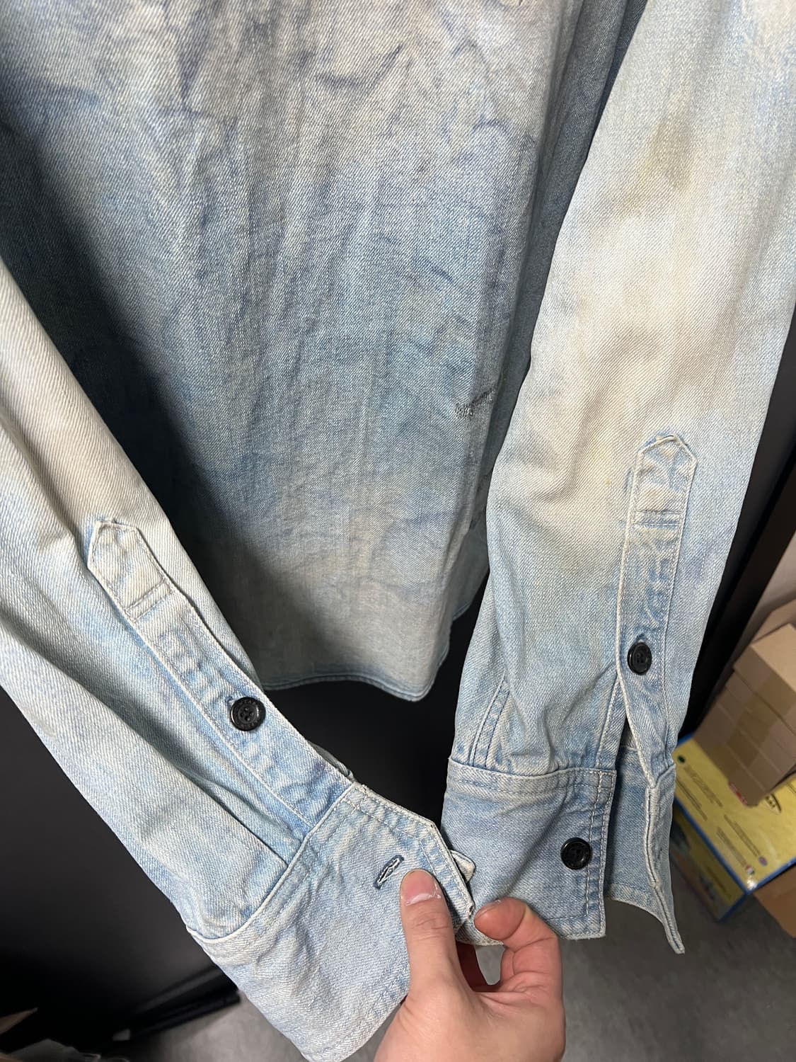 더블탭스 12AW 웨스턴 올맨 더티워싱 데님셔츠 상품이미지8