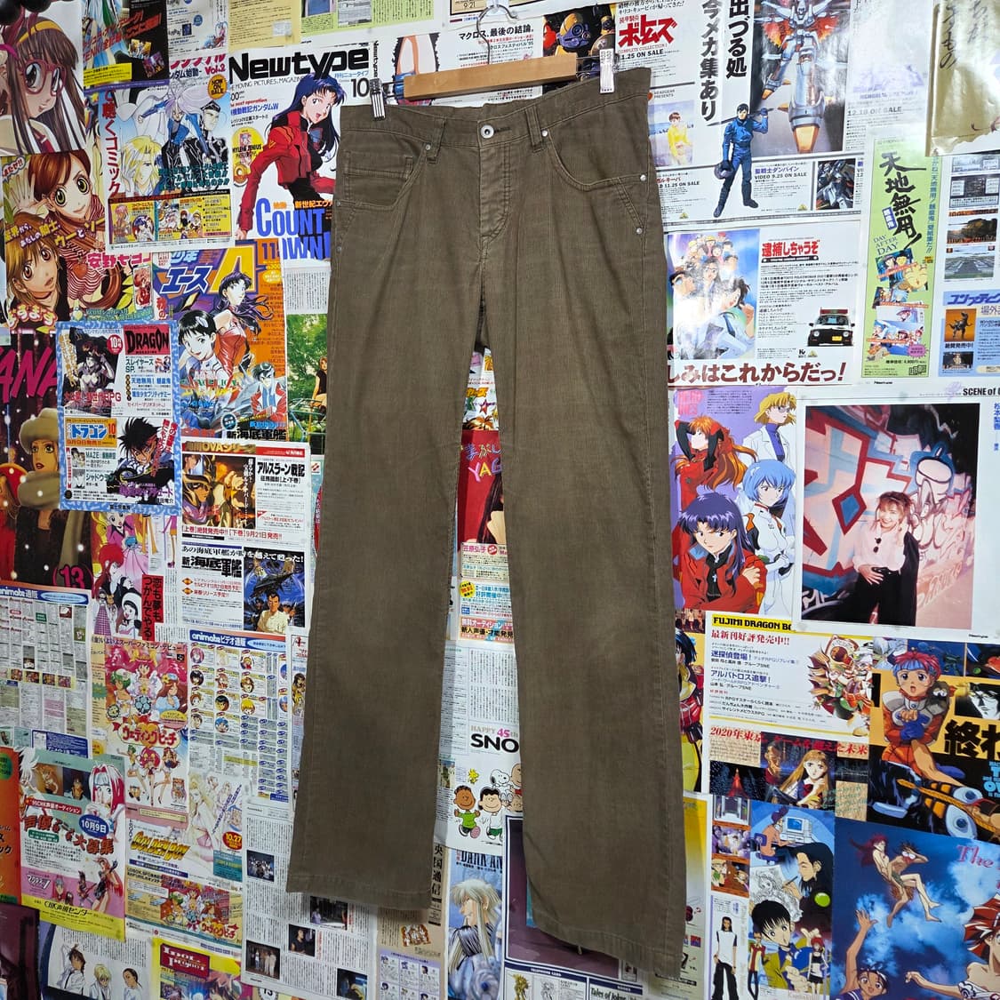 JPN 빈티지 카키브라운 신치백 코듀로이 팬츠 상품이미지5