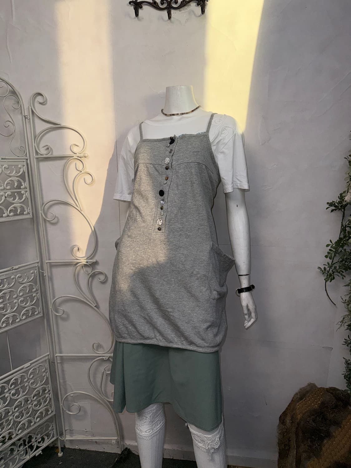 Gray button pocket cotton ops 상품이미지2