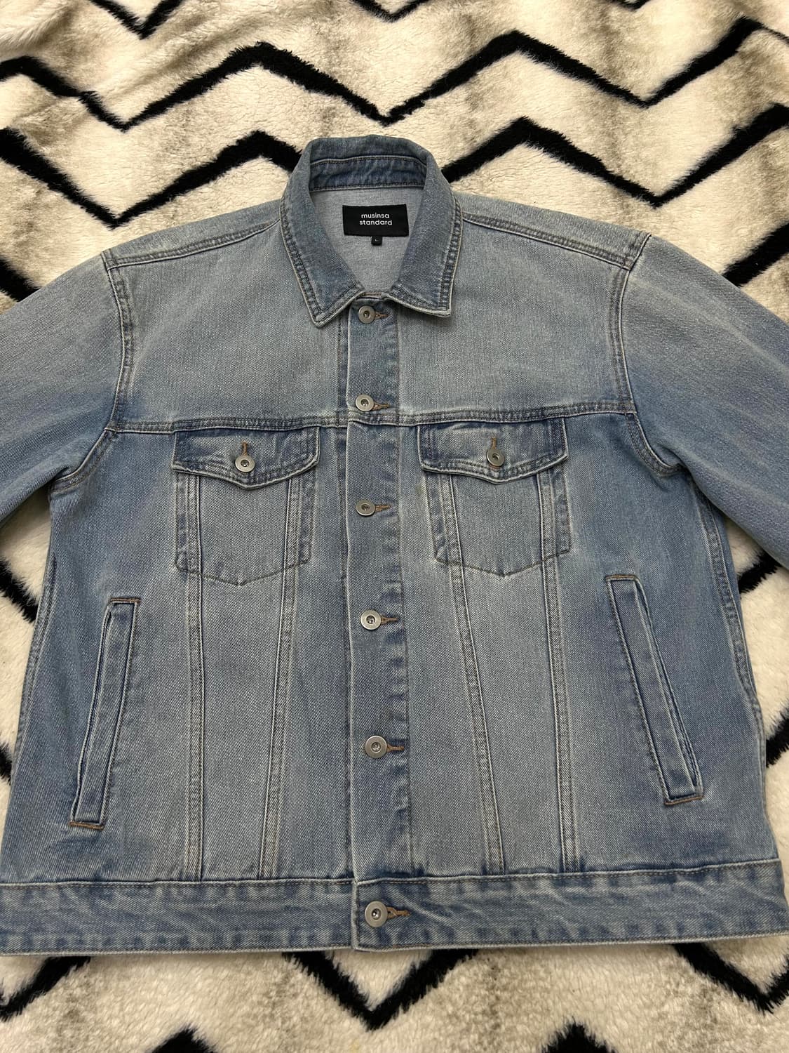 [L]무신사스탠다드 릴렉스드 데님 트러커 자켓/라이트인디고 상품이미지3