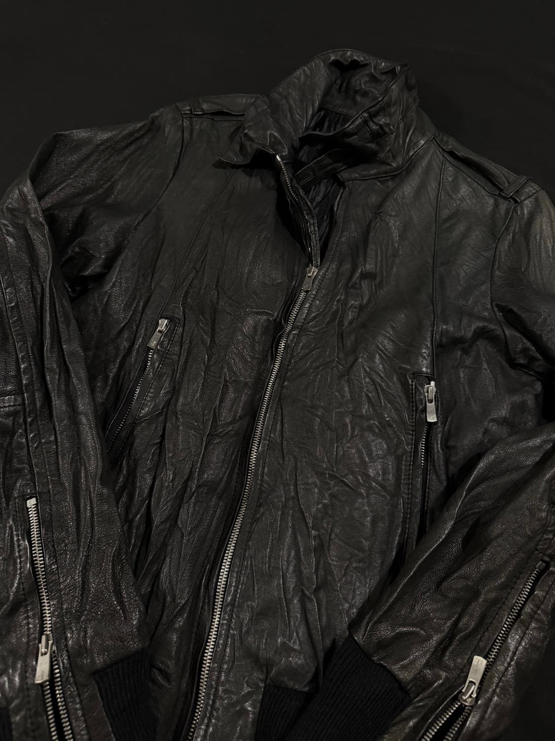 Pigskin Leather Zip Jacket 상품이미지1