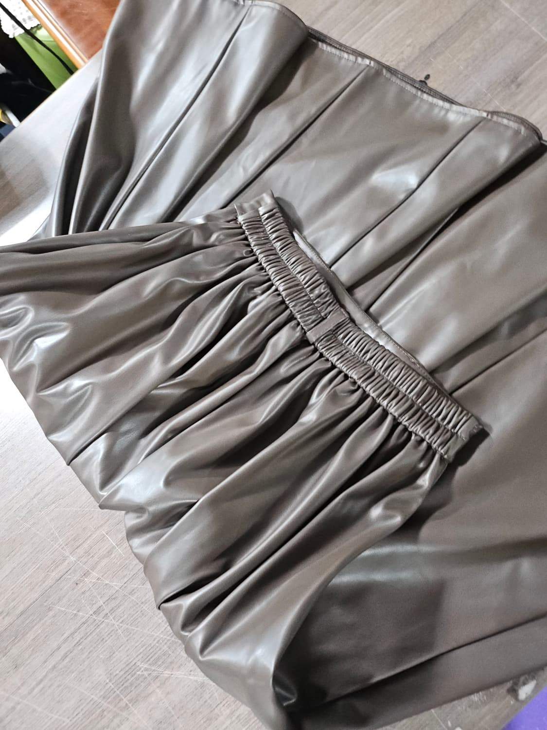 브라운 레더 A라인 롱 스커트  M 상품이미지3