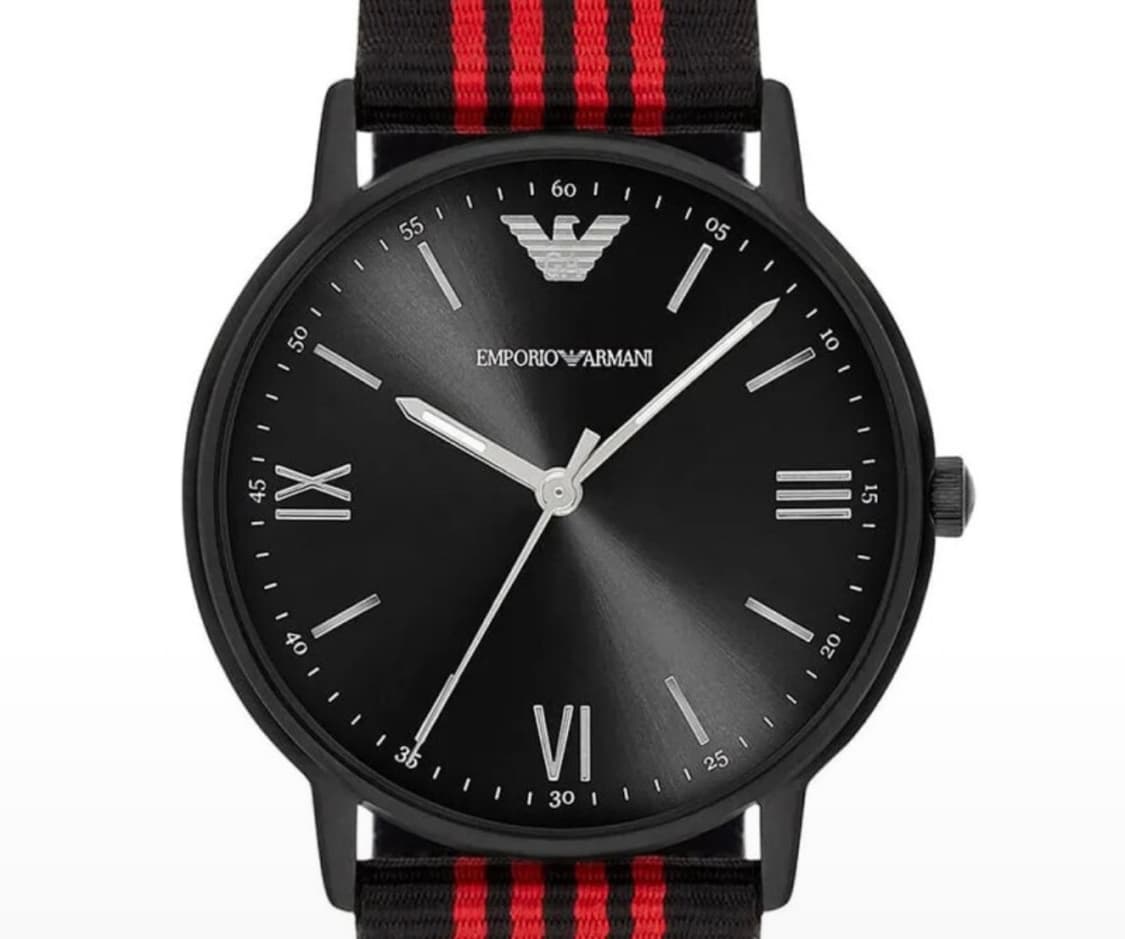 엠포리오 아르마니 블랙 다이얼 패브릭 스트랩 시계 상품이미지3