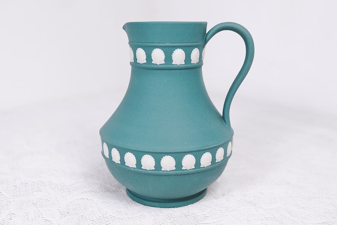 [영국엔틱] 웨지우드 제스퍼웨어 조개장식 도자기저그_ 틸그린 상품이미지2