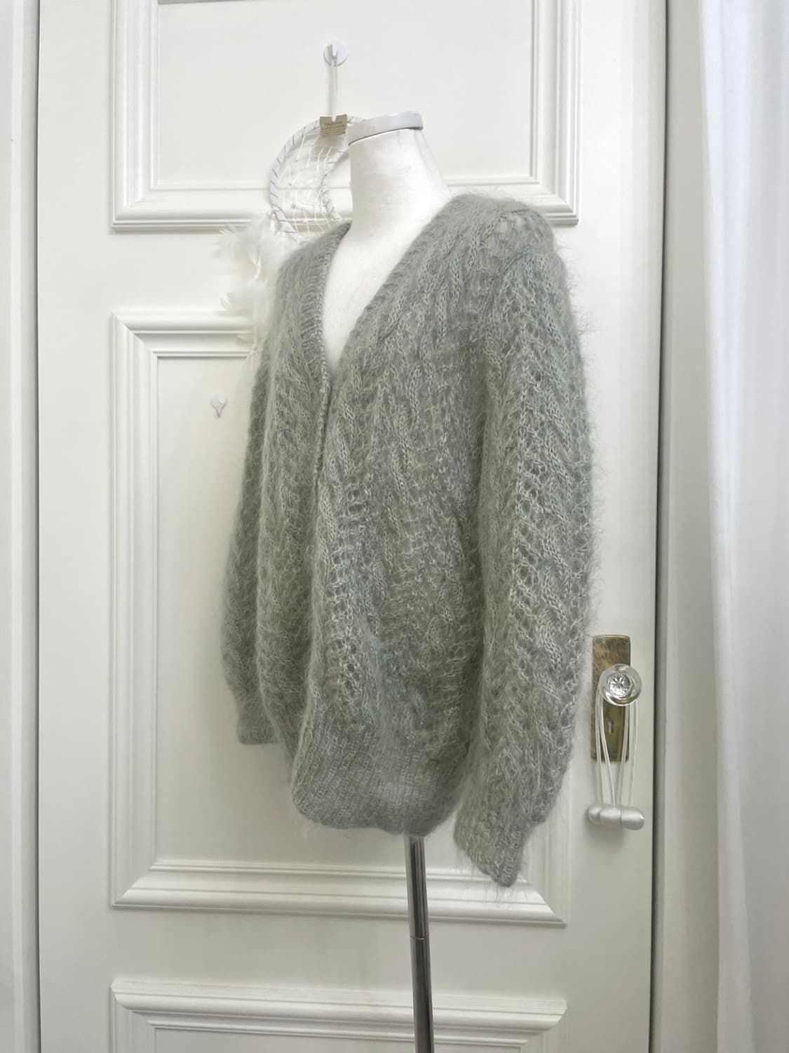 graish mint hairy twist loose cardigan 상품이미지2