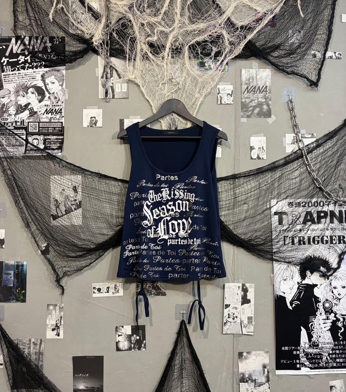 Y2K lettering Glitter sleeveless 상품이미지4