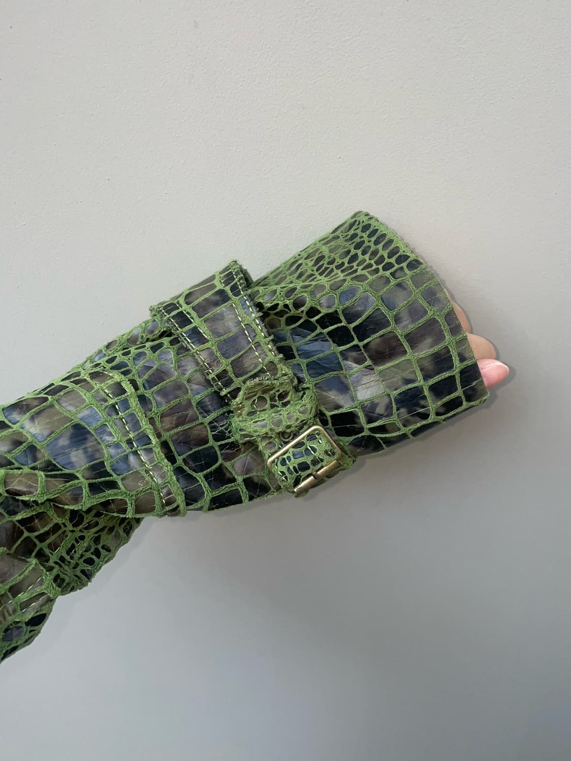 Dip green crocodile leather jacket 상품이미지1