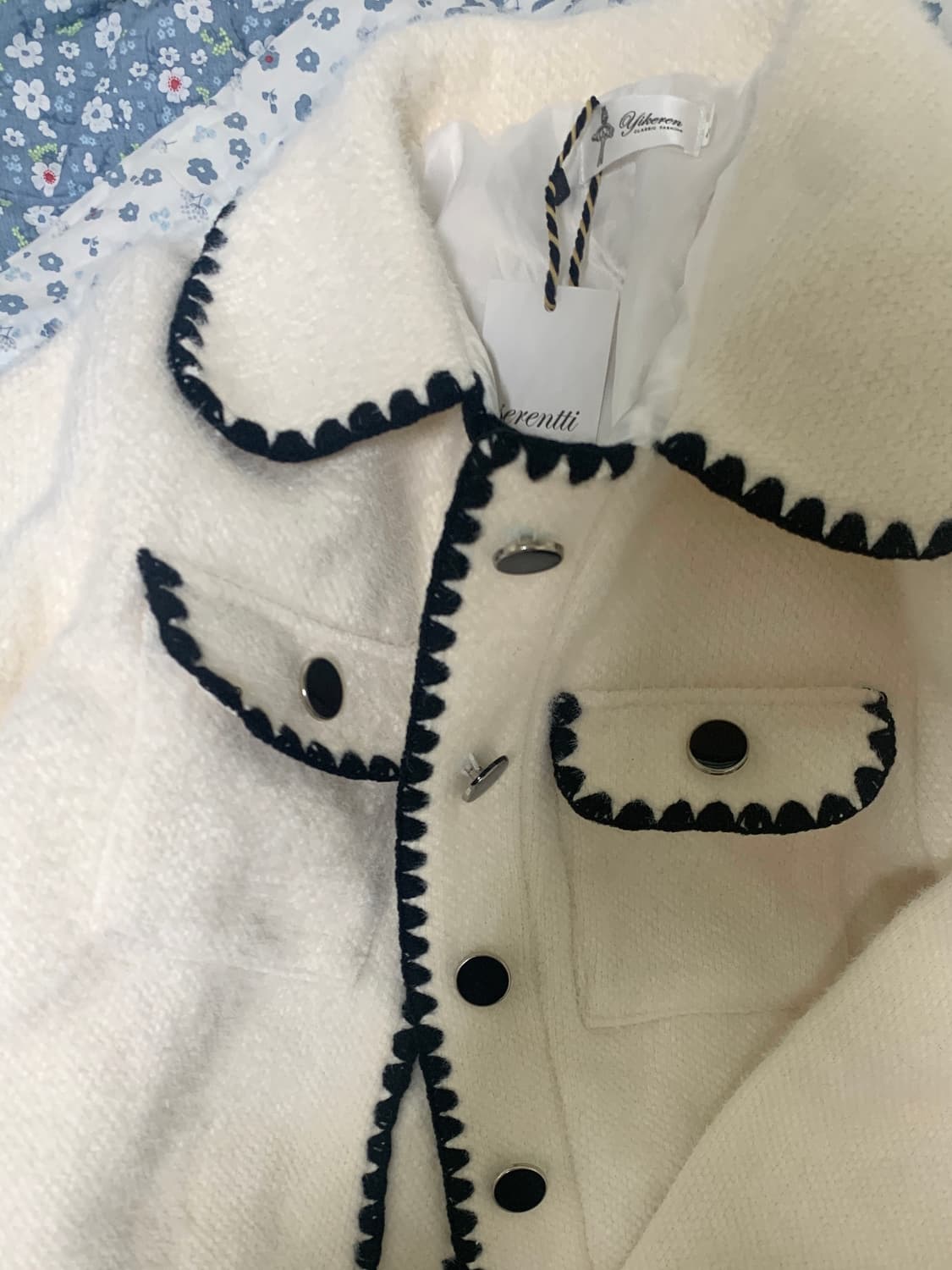 샤넬까멜리아스타일 트위드 자켓 셋업 세트  상품이미지2