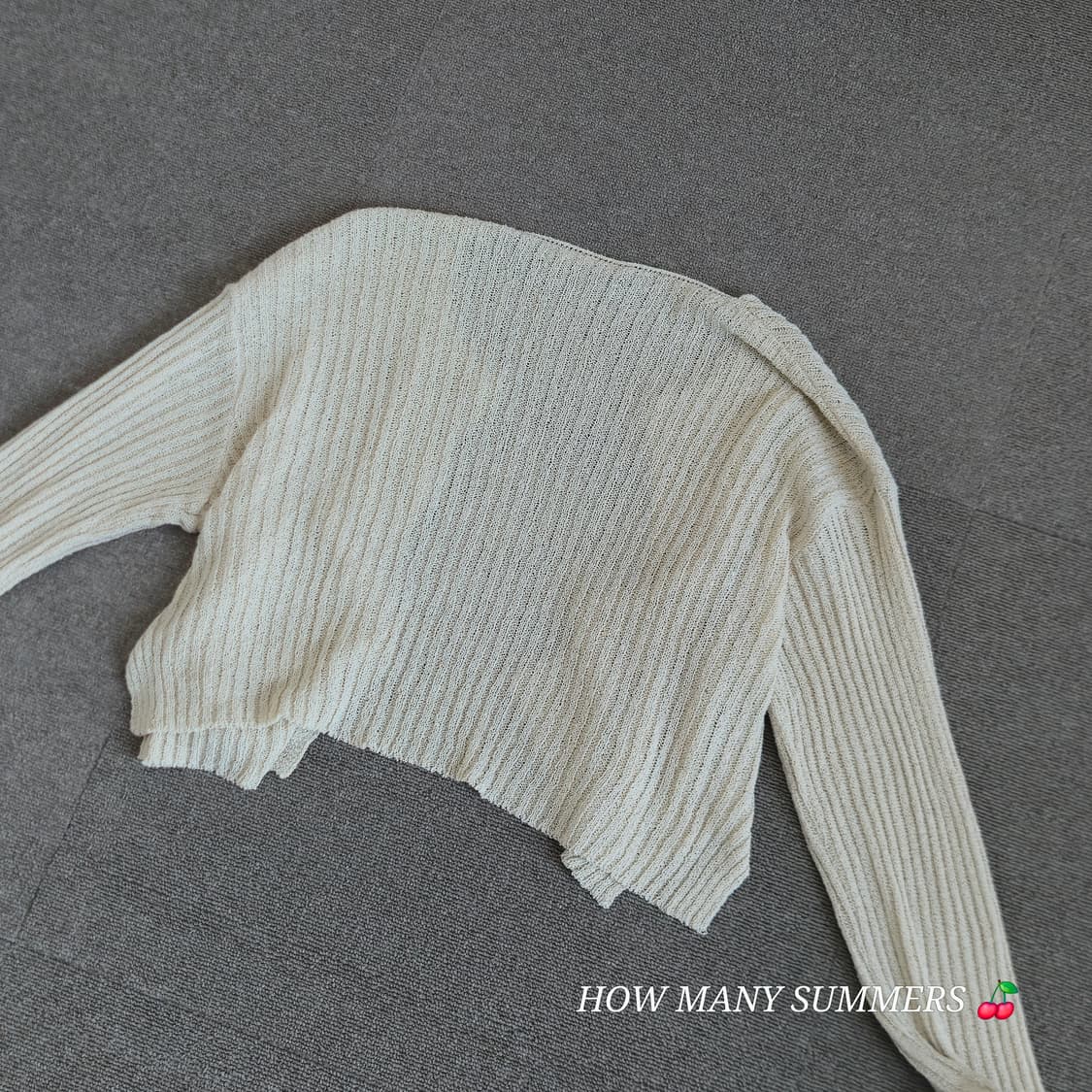 매니크(MAENIQUE) 아이보리 시스루 골지 가디건 상품이미지3