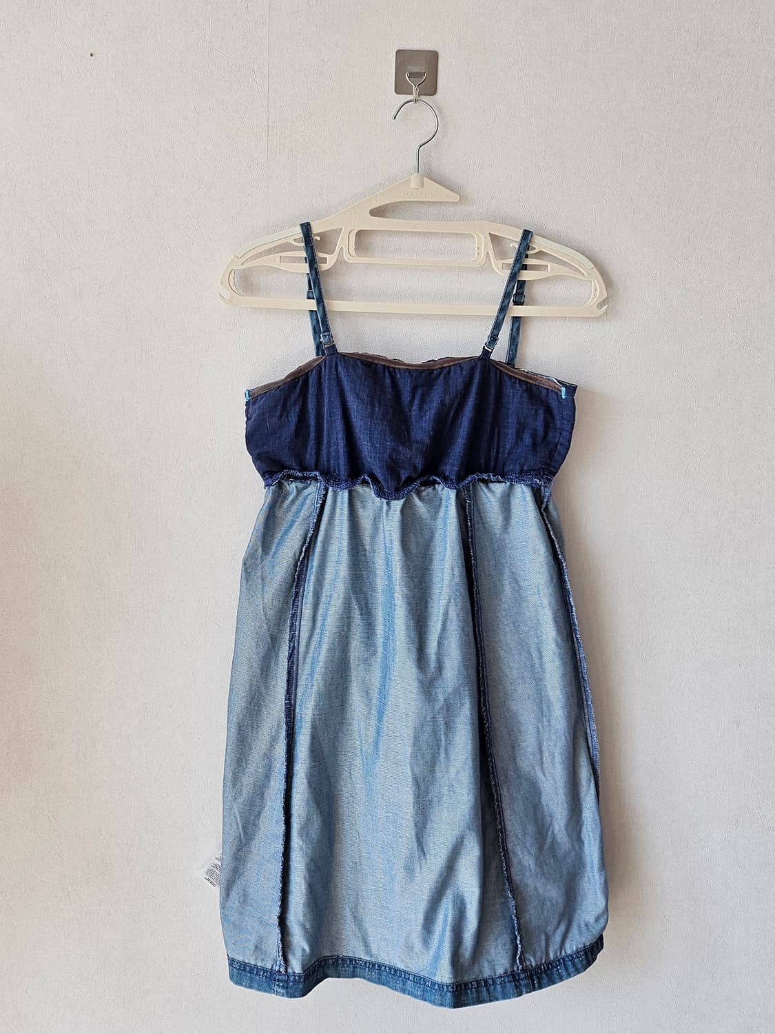 에스프리 edc 워싱 데님 뷔스티에 미니원피스34(44~55) 상품이미지8