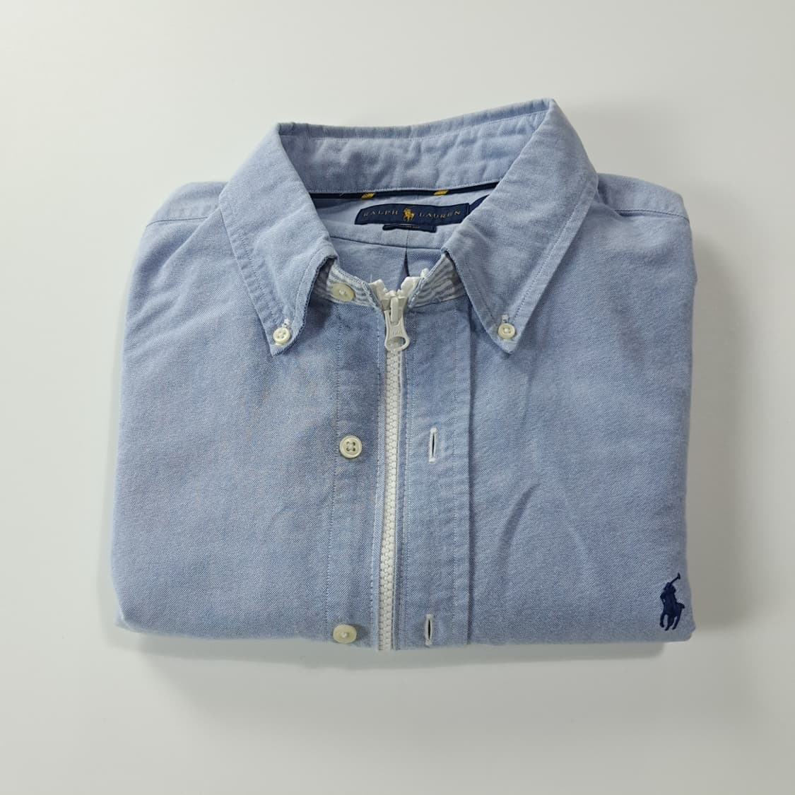 CK239 FREE 폴로 리메이크 클래식블루 크롭 셔츠 남방 상품이미지6