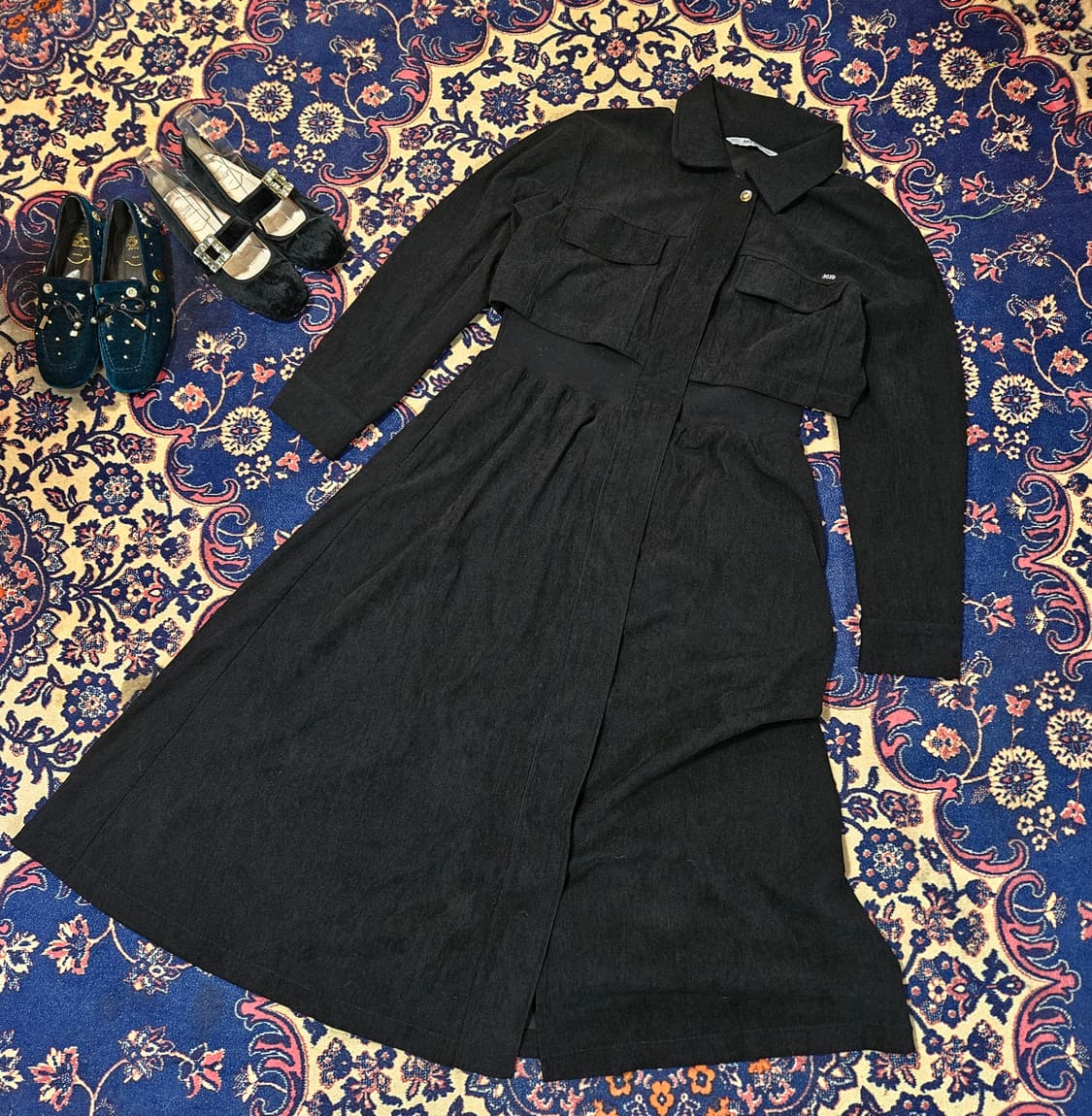  쥬시쥬디 24ss 코듀로이 셔츠형 맥시 원피스 상품이미지1