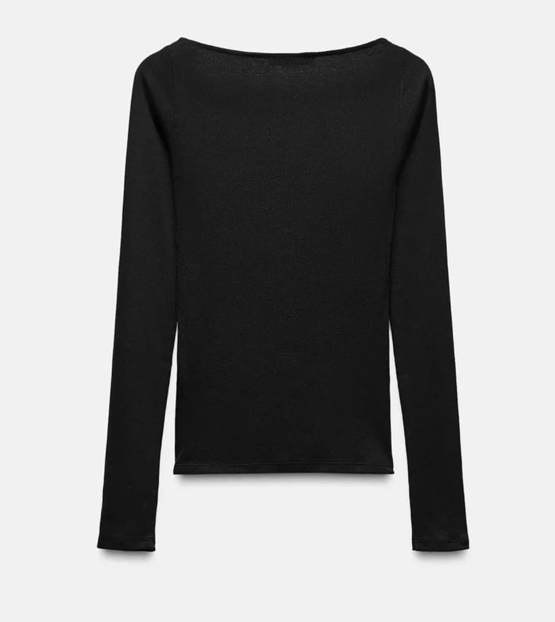 ZARA 자라 레이스 리브드 티셔츠 블랙, 자라 레이스 티 셔츠 상품이미지3