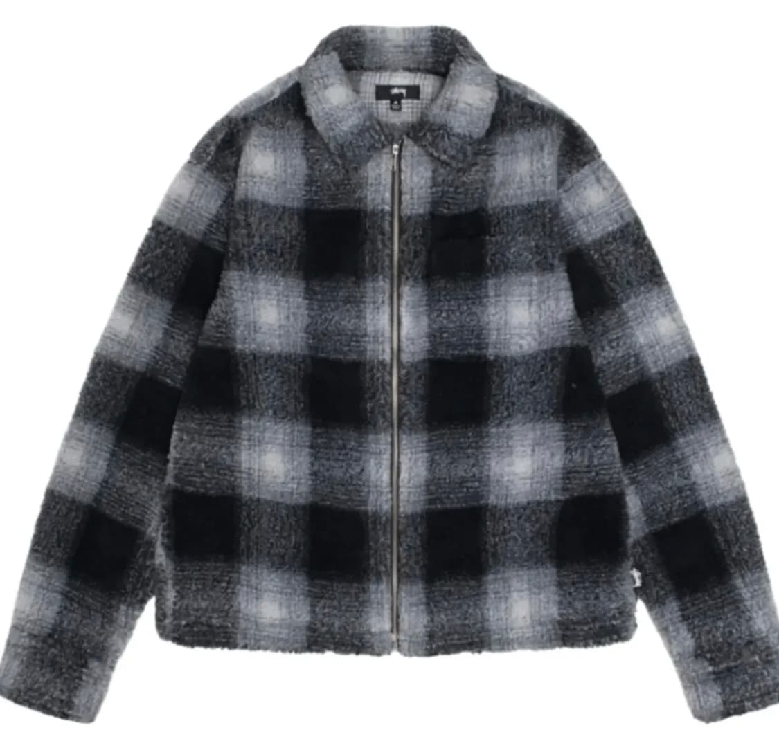 스투시 쉐도우 플레이드 셰르파 후리스 자켓 상품이미지4