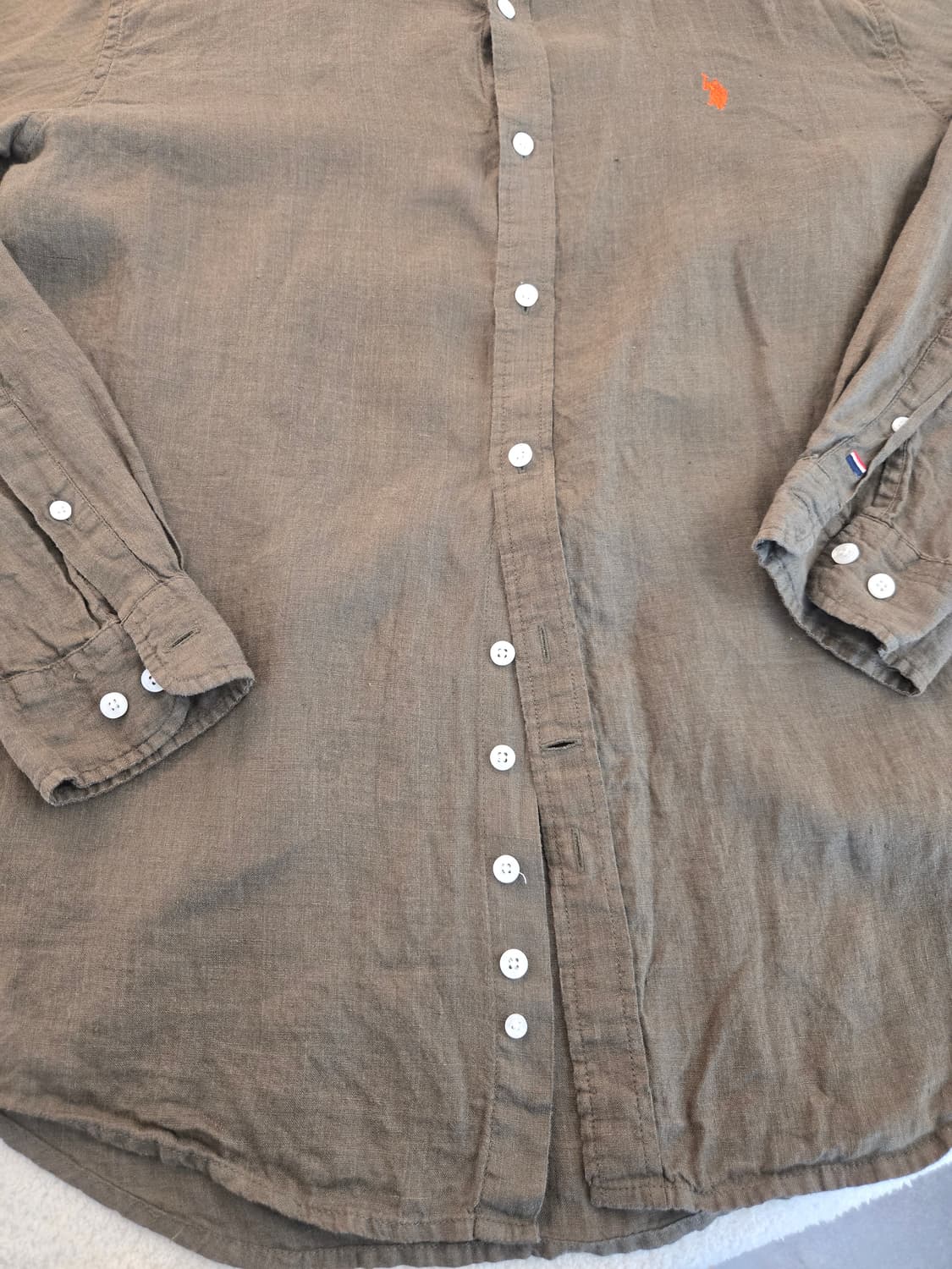 U.S. 폴로 어쌔신 크리드 린넨 셔츠 카키 105 상품이미지4