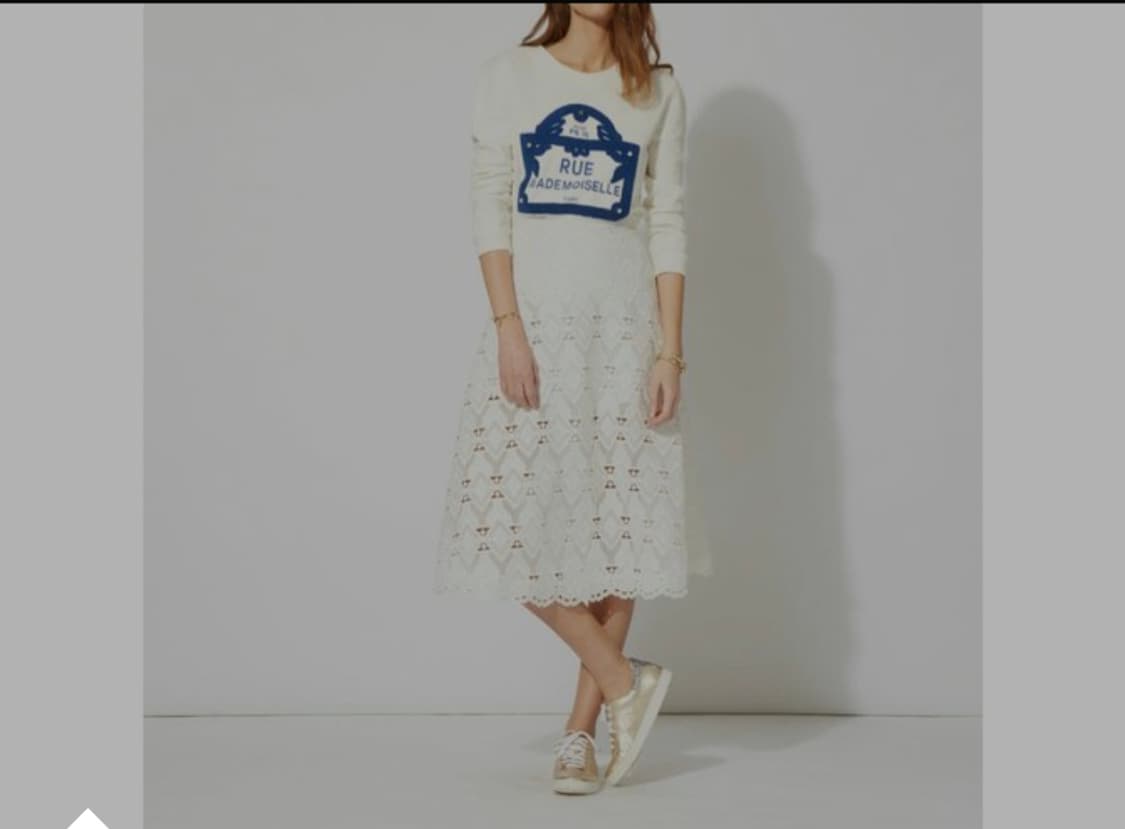 [Maje] 마쥬 기하학 레이스 롱 스커트 (화이트/36사이즈) 상품이미지1