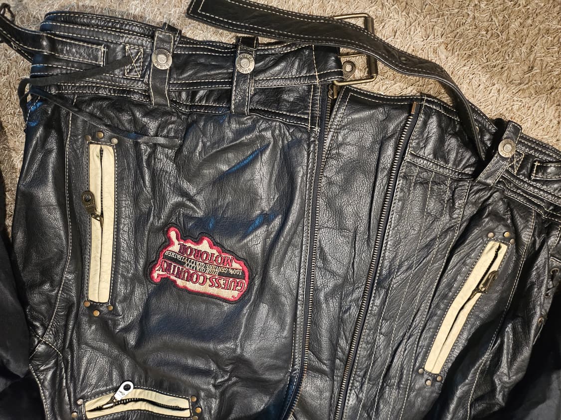 (XL-105) 게스 USA 90's 소매 탈부착 소가죽 바이커 베스트  상품이미지7