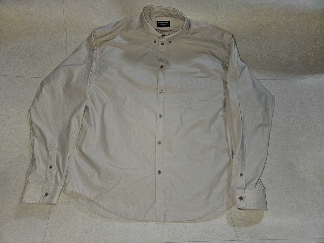 발렌시아가 유니섹스 베이지 오버핏 코튼셔츠  상품이미지8