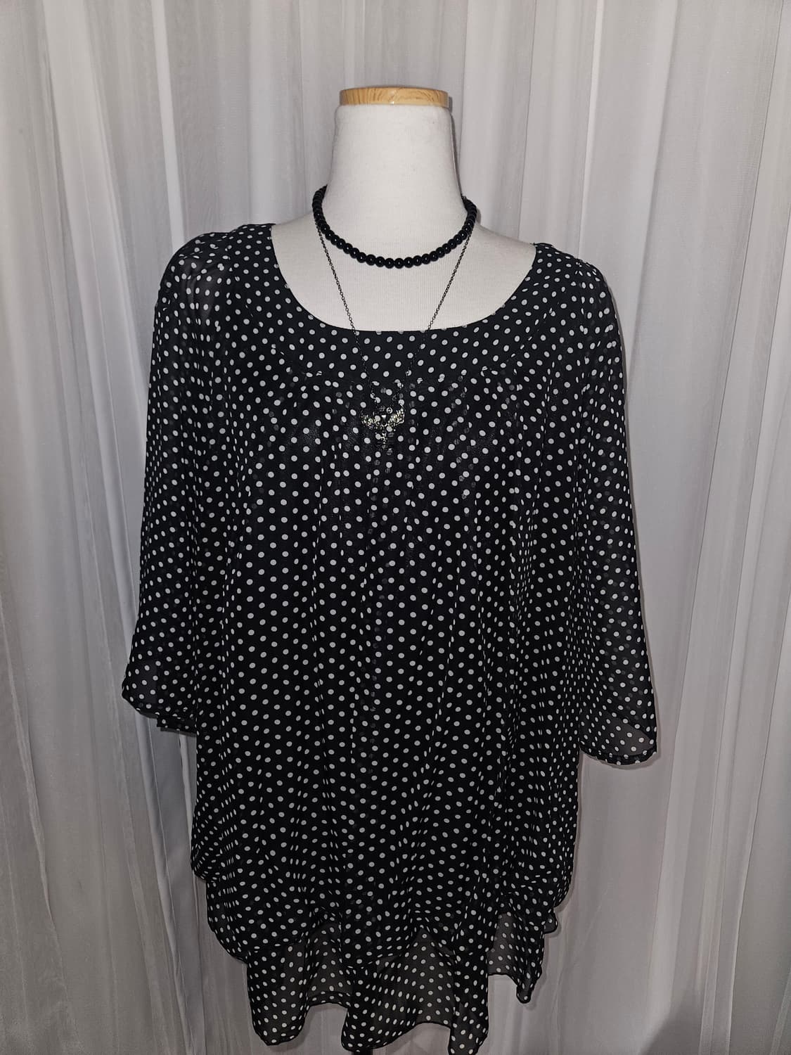 theoria 히메 공겜여주 도트 패턴 블라우스 상품이미지2