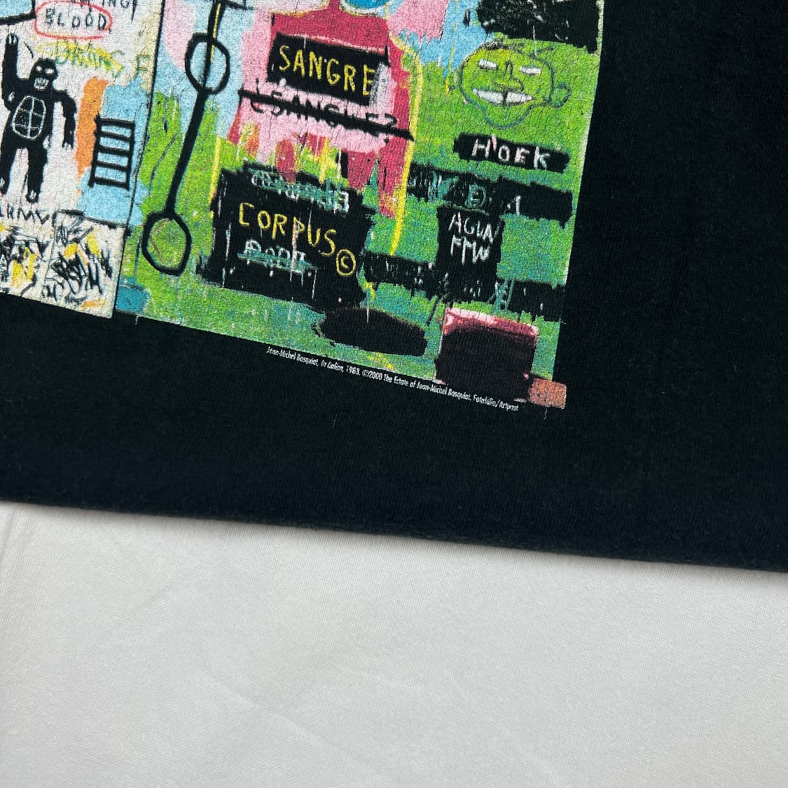 2000년도 장미쉘바스키아 basquiat 아트 그래픽 반팔티 상품이미지4