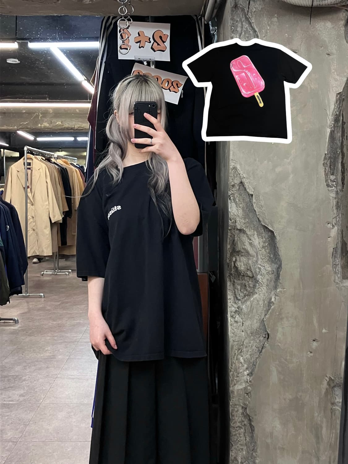 스투시 프린팅 반팔 티셔츠 블랙 XL  #csz3627 상품이미지1