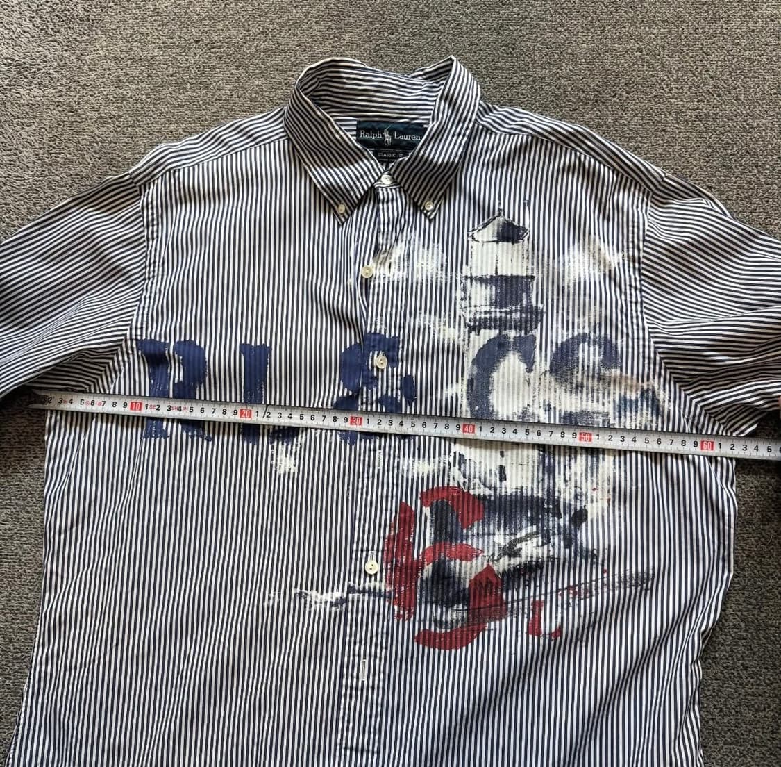150. 폴로 페인팅 오버핏 스트라이프 셔츠 상품이미지4