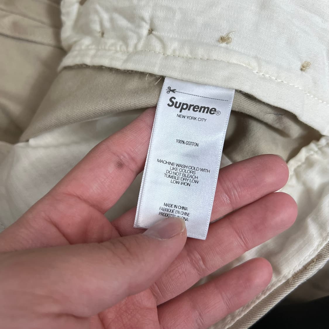 슈프림 로고 코튼 치노 팬츠 베이지 상품이미지7