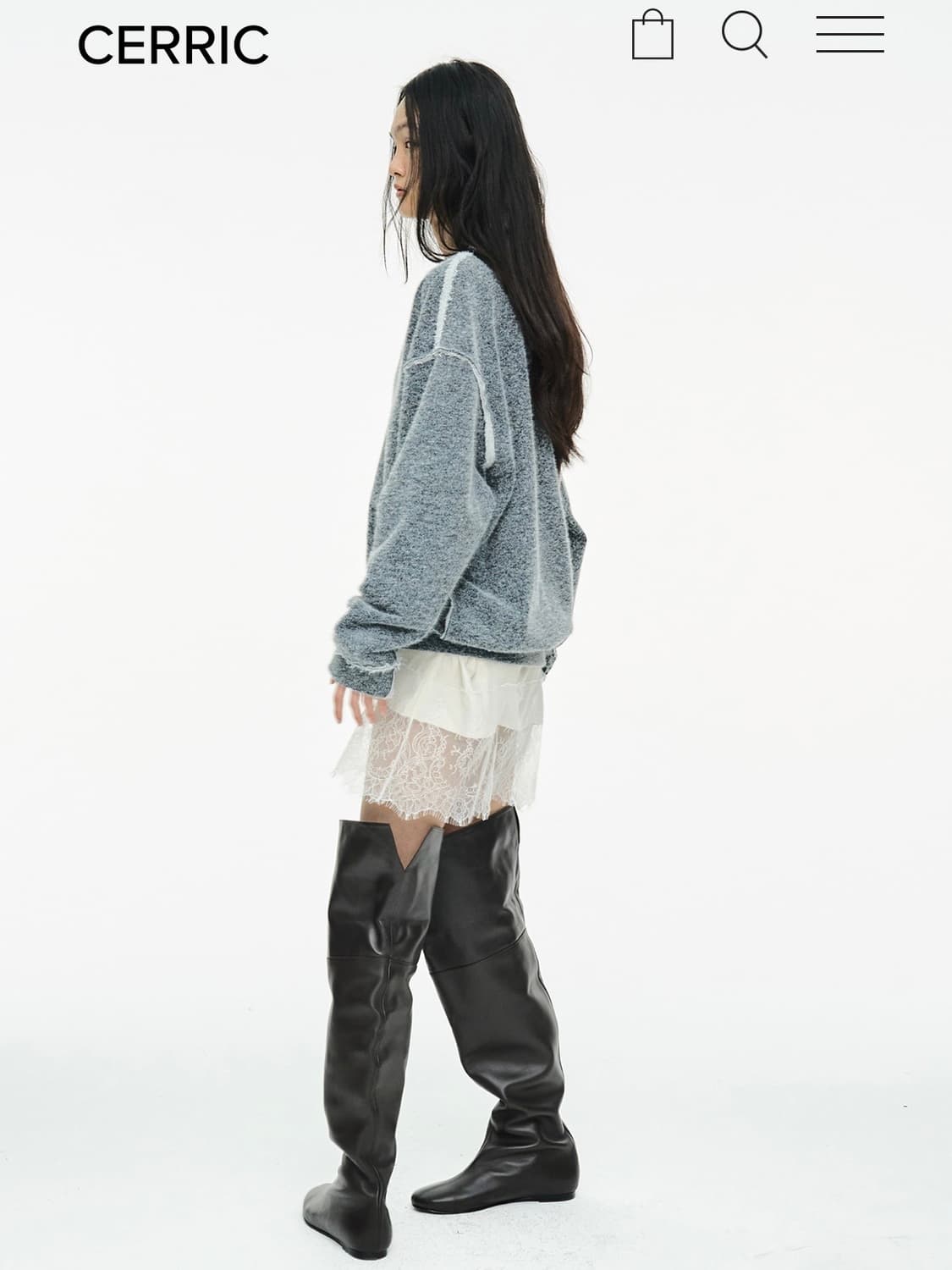 세릭 furry 스웻 차콜 맨투맨 상품이미지2