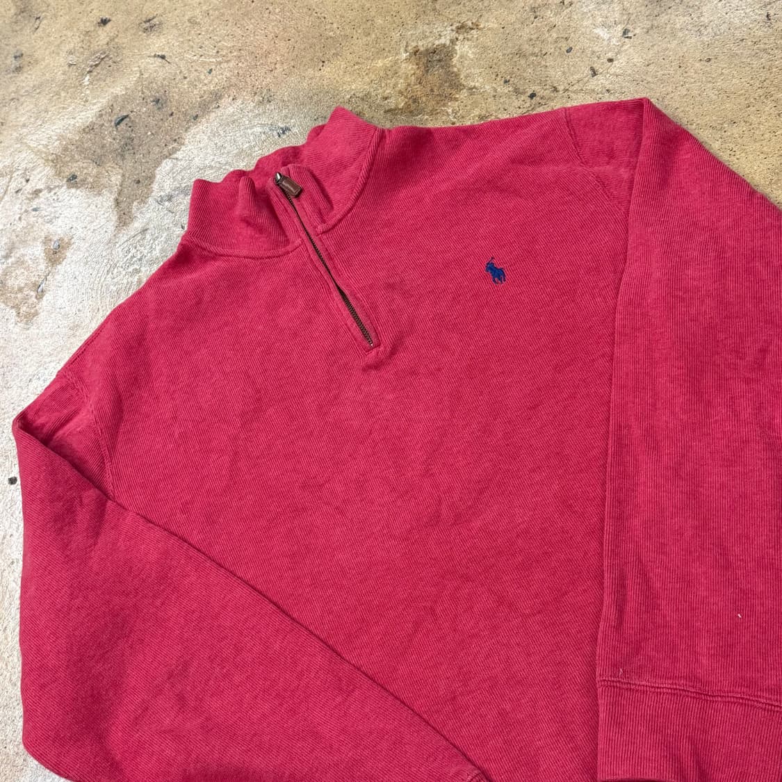 [정품/XL] 폴로 랄프로렌 레드 하프집업 맨투맨 b14 상품이미지1