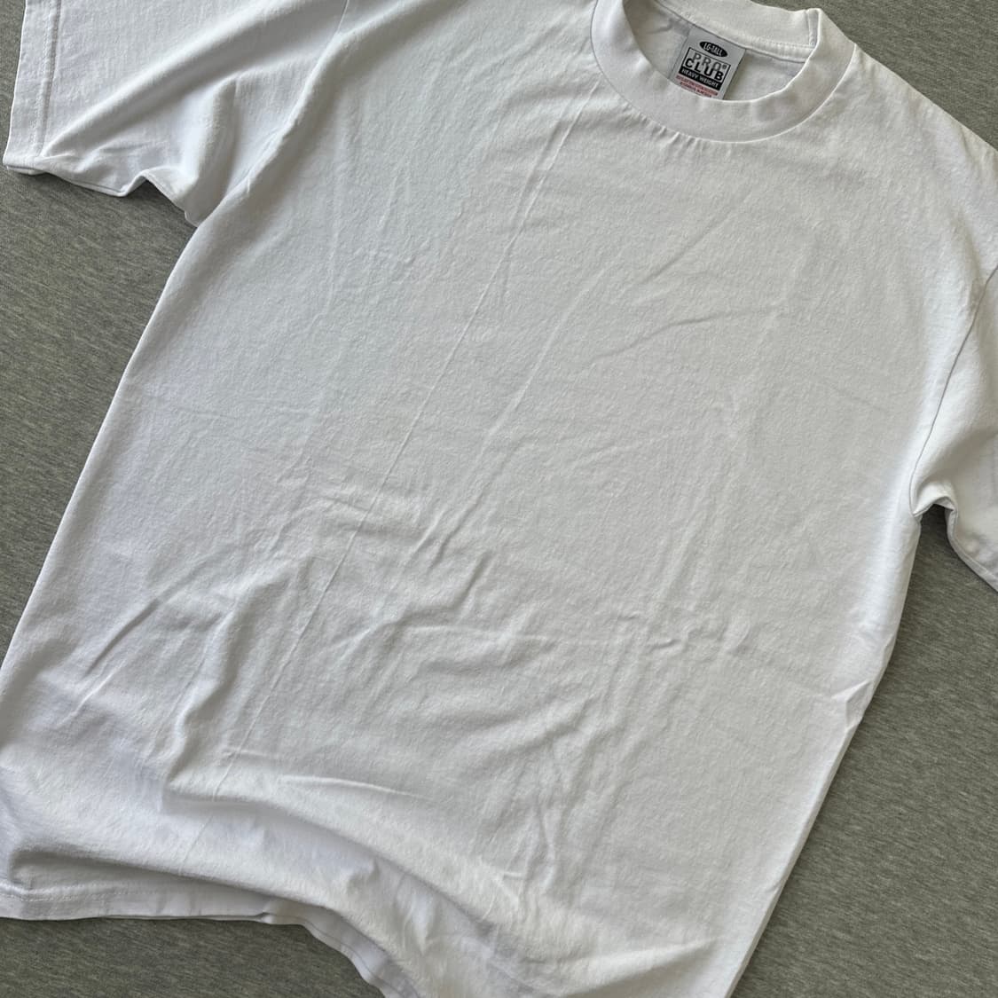 빈티지 프로클럽 헤비웨이트 LTall / 화이트 무지티 탄탄한 넥라인 상품이미지3