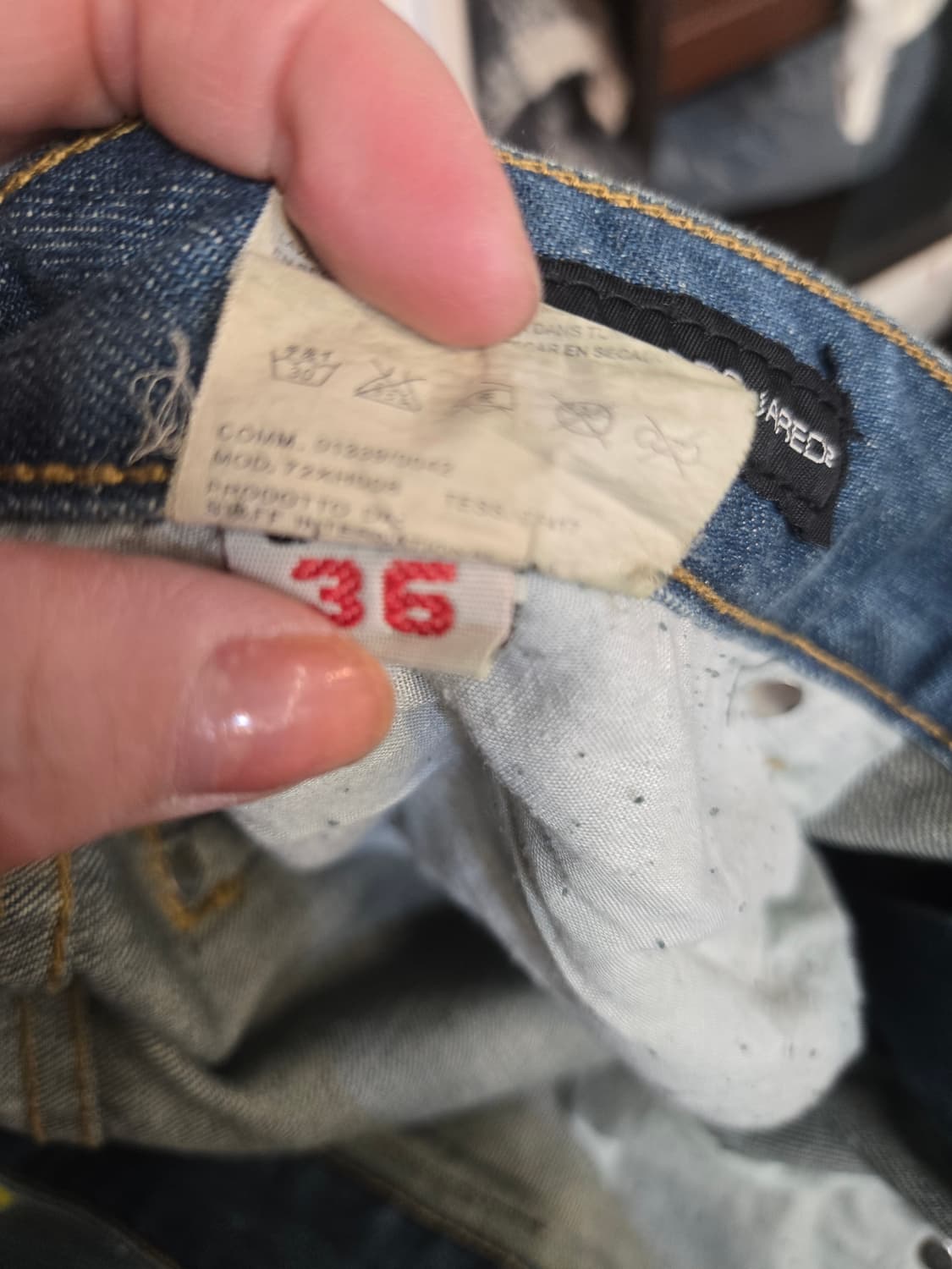 디스퀘어드워싱 데님 와이드 상품이미지7