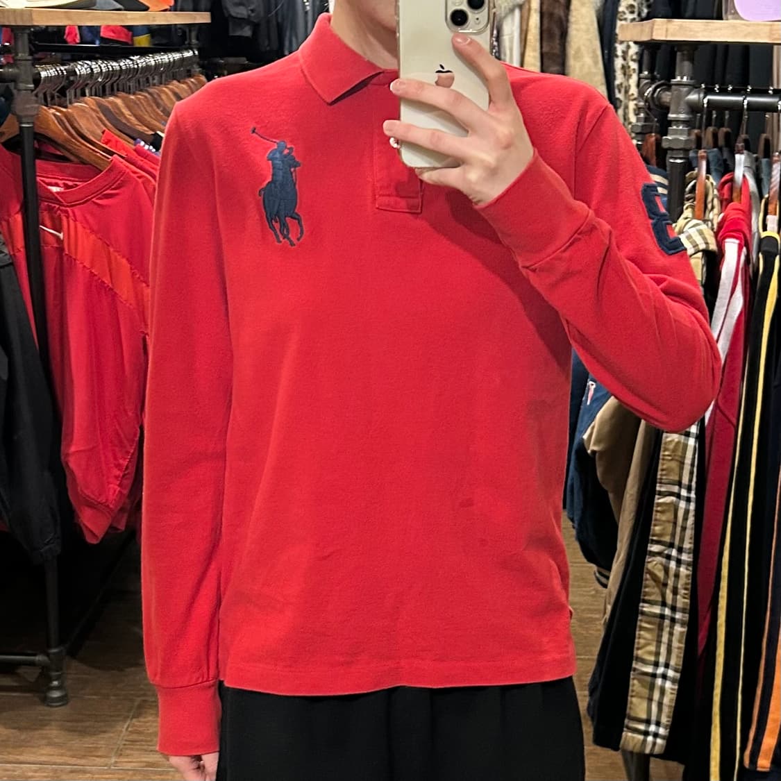 [HI] 폴로 카라 롱슬리브 레드 상품이미지2