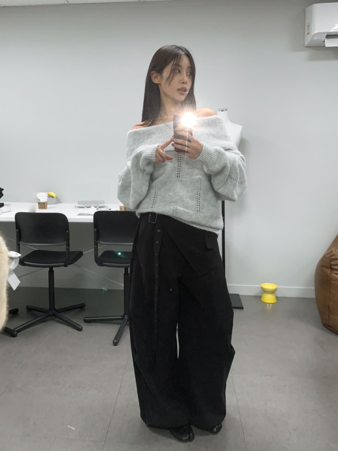 새상품) 서울베이스드 랩스커트 벨트 와이드팬츠 지그재그에이블리릿킴 상품이미지3