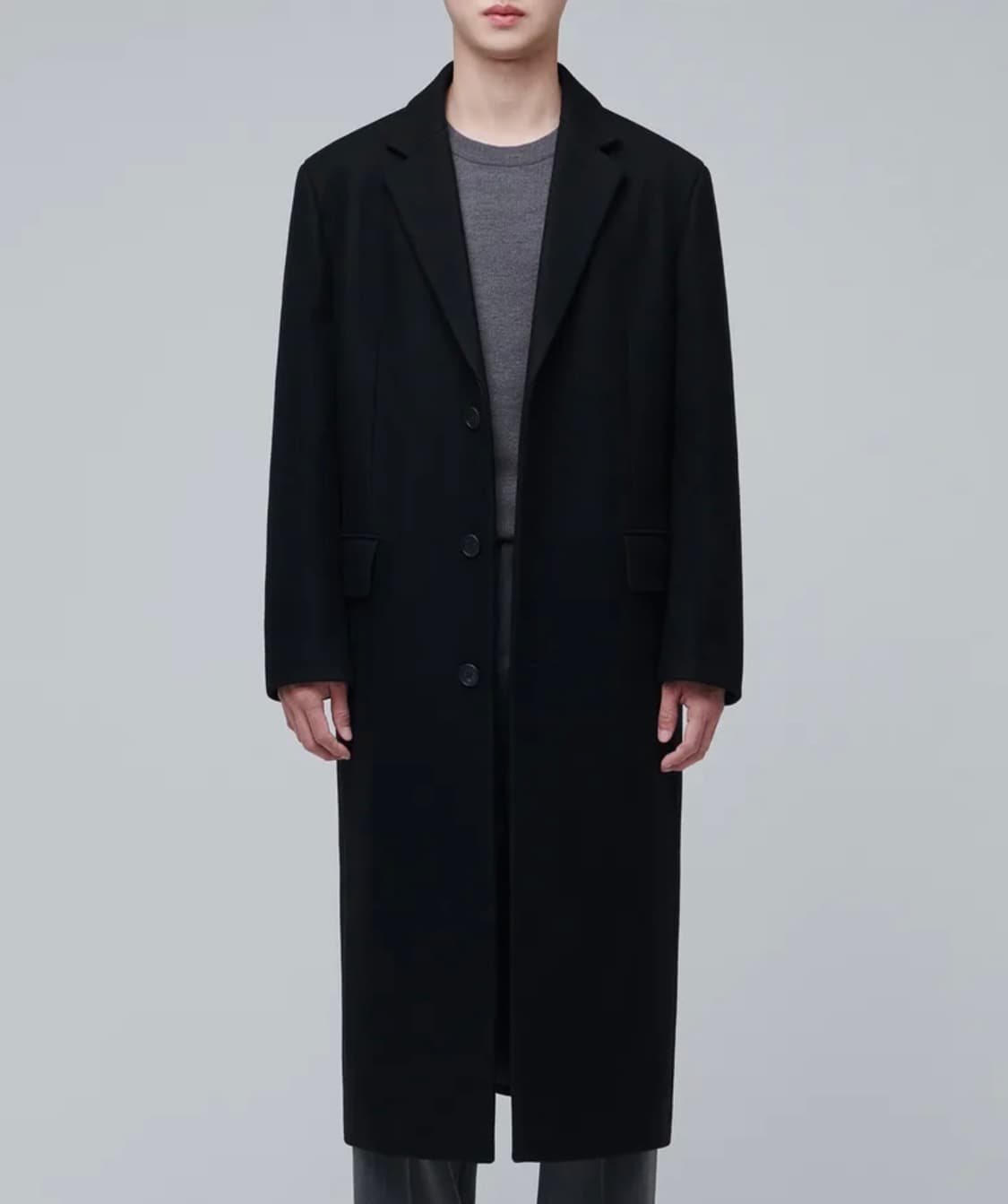 무신사스탠다드 프리미엄 대디 숄더 싱글 롱코트 상품이미지1