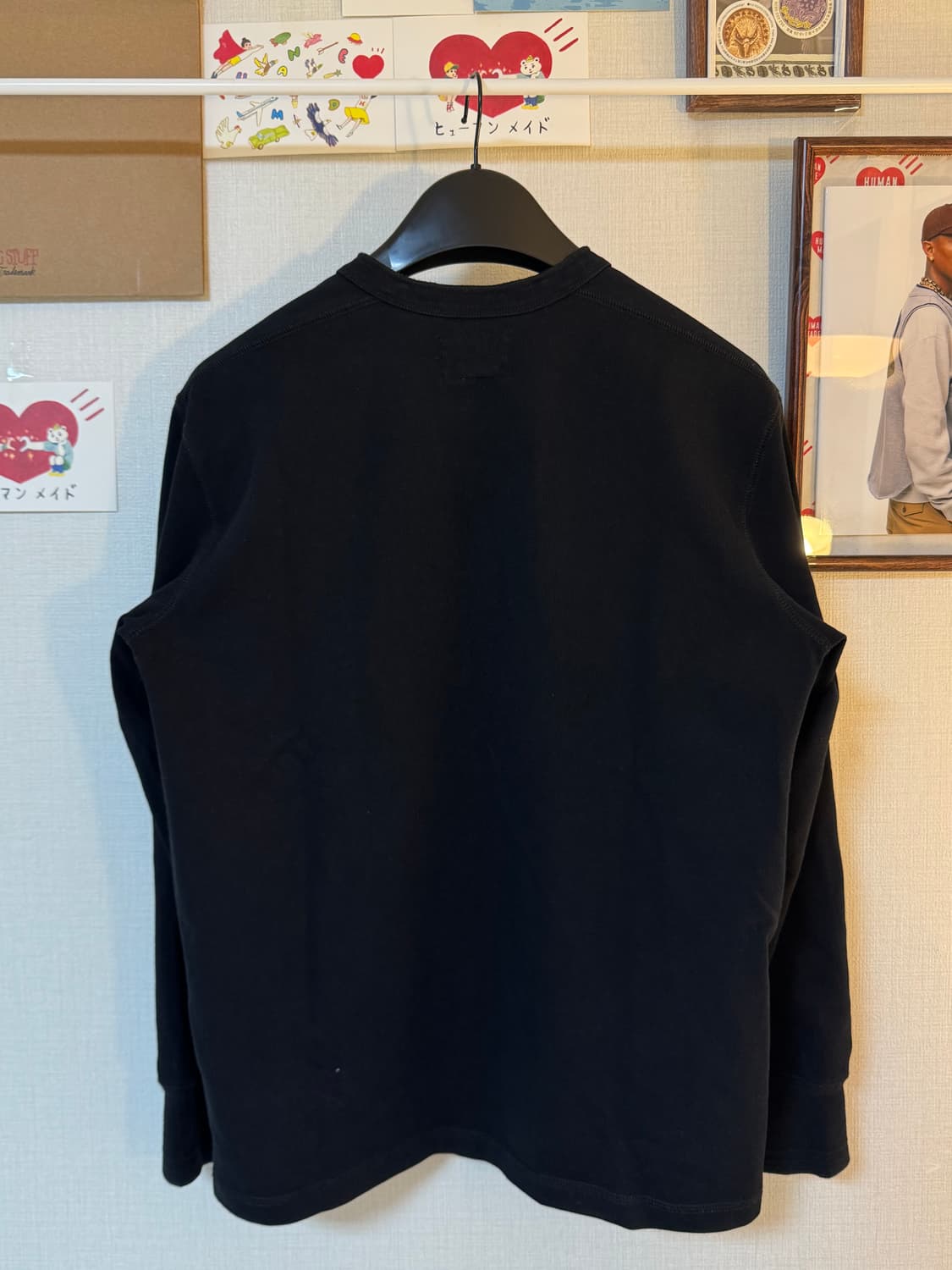 (XL)브론슨 롱슬리브 헨리넥 티셔츠 블랙 상품이미지2