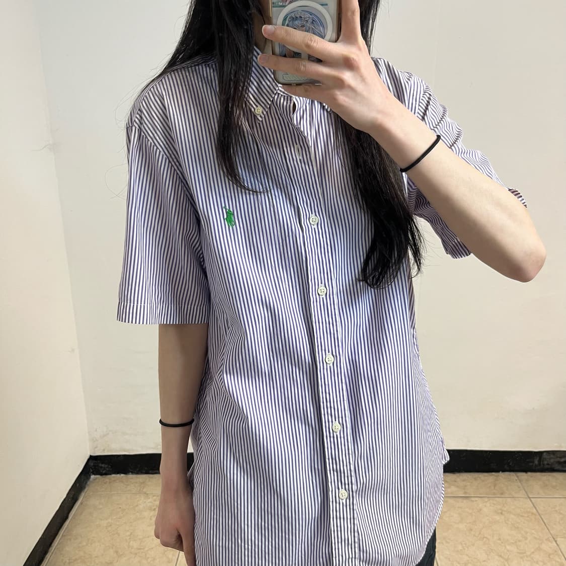 Polo purple stripe short sleeve shirt 상품이미지3