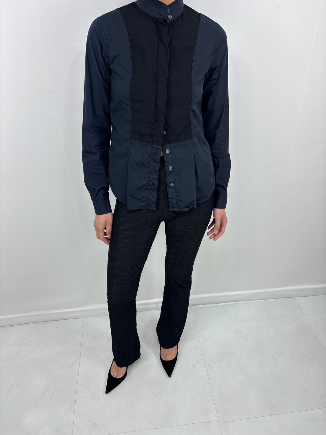 AX MIXED FABRIC PANEL SHIRT 상품이미지6