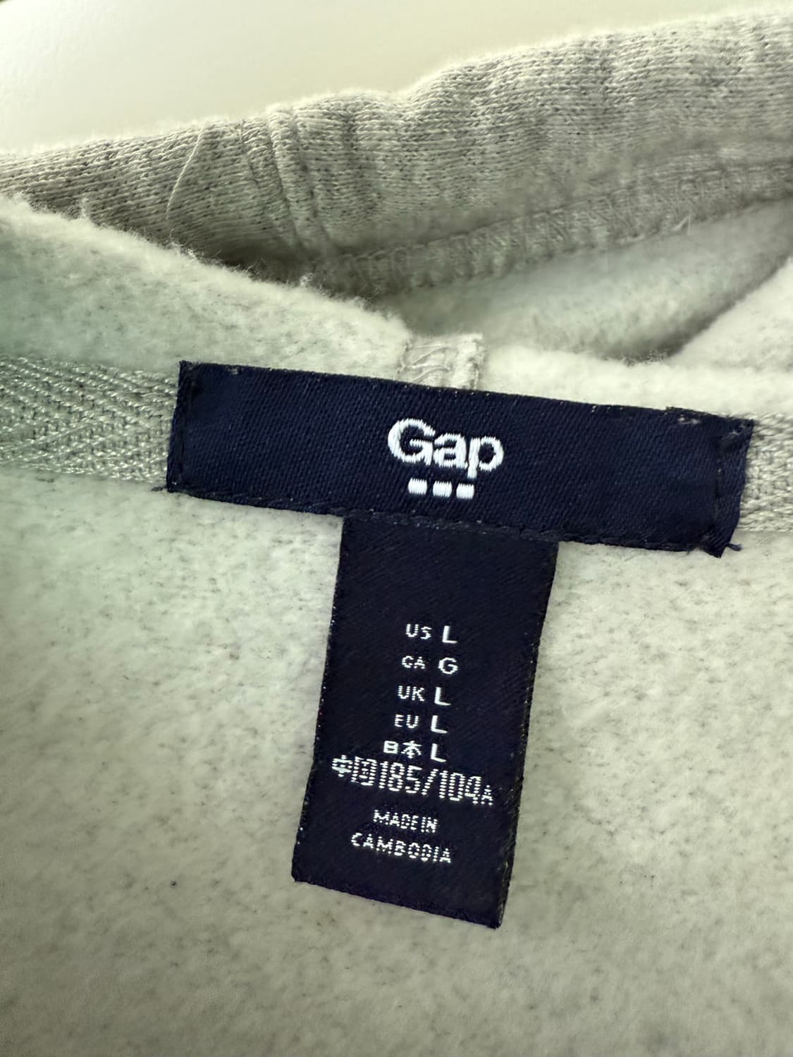 GAP 회색 후드티 L 상품이미지4