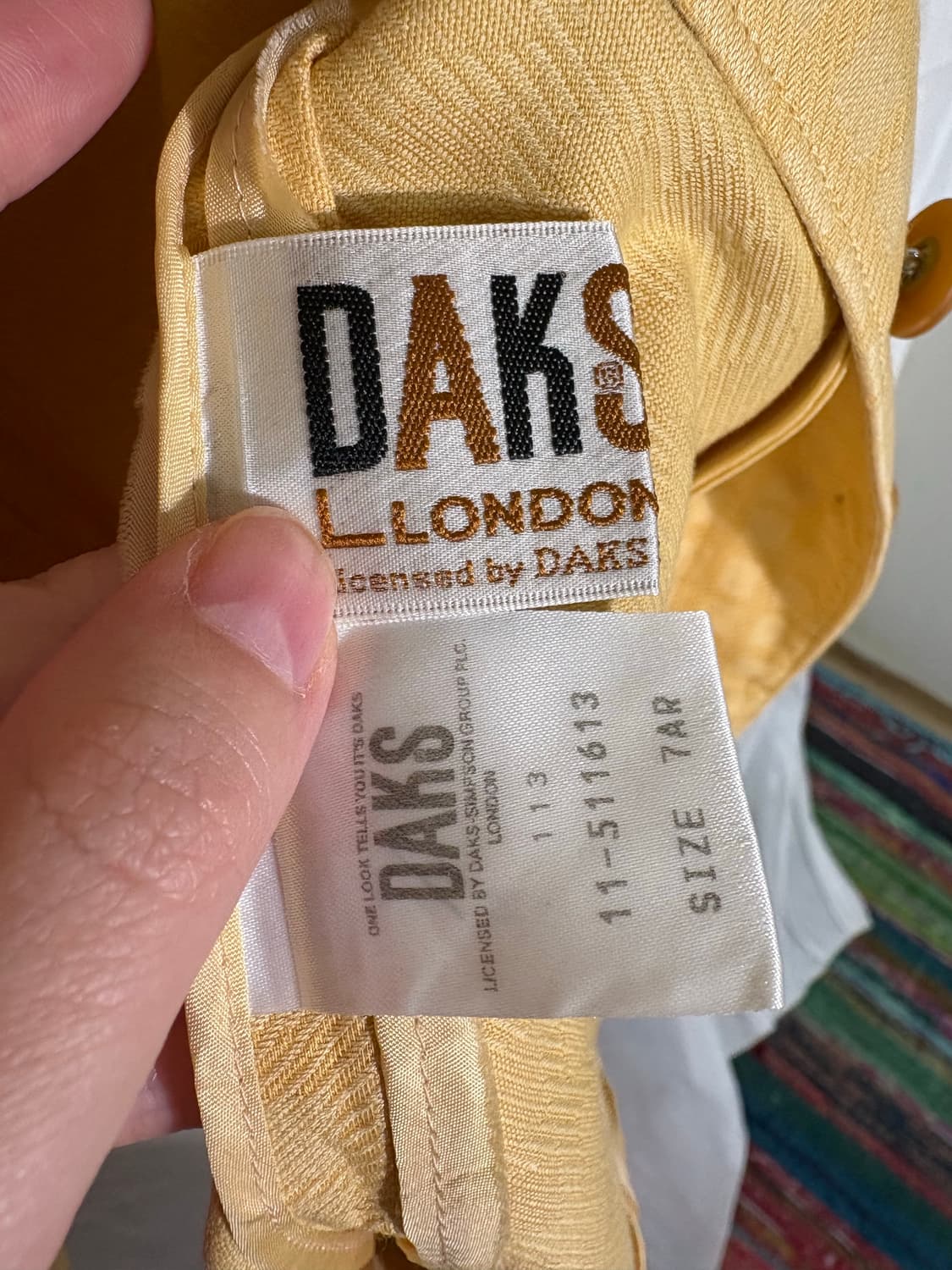 🧥 DAKS Vintage Mustard Tailored Button  상품이미지7