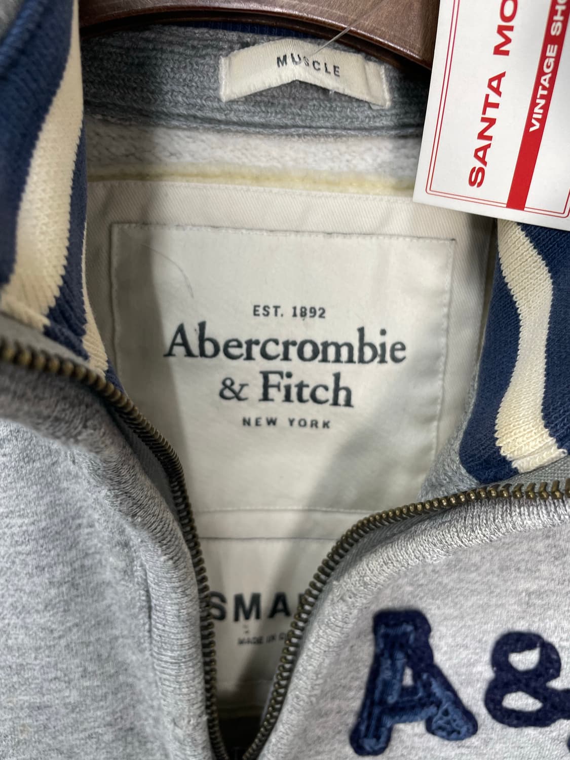 아베크롬비 그레이 데미지 집업 스웻셔츠 H1657 상품이미지5