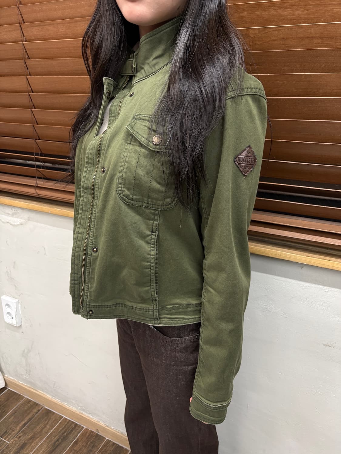 Hollister 아베크롬비 홀리스터 빈티지 카키색 밀리터리 필드 자켓 상품이미지2