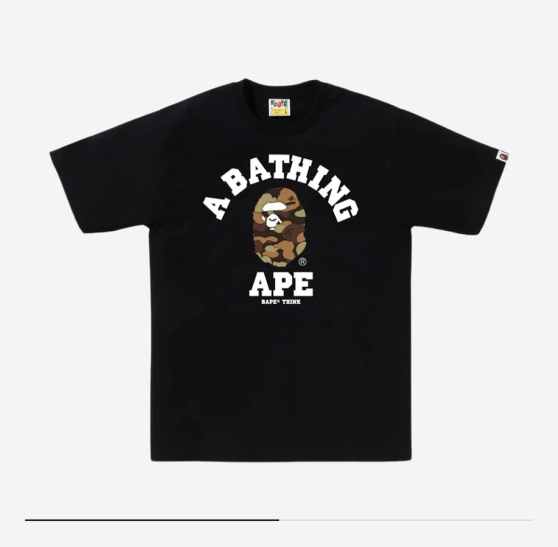 베이프 think 씽크 카모 컬리지 티셔츠 블랙 m 상품이미지1