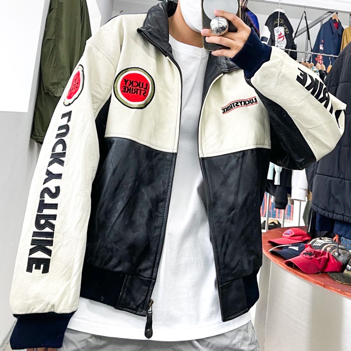 럭키 스트라이크 레이싱 팀 카우 레더 자켓 상품이미지3